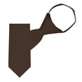 thumbnail image 3 of Jacob Alexander Young Boys' 11 inch Solid Color Pre-Tied Zipper Neck Tie - Cocoa Brown, 3 of 7