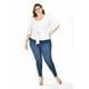 thumbnail image 4 of Blusa con moño Roman Fashion / Tallas Extras, 1832 (Blanco líneas) blanco 36, 4 of 5