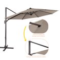 thumbnail image 2 of FLAME&SHADE 10ft Outdoor Round Patio Cantilever Market Offset Umbrella for Deck,Balcony and Poolside,Gray, 2 of 6