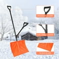 thumbnail image 3 of Aootek 18-Inch Wide Snow Shovel with Auxiliary Handle for Effortless Clearing on Driveways & Sidewalks, Orange, 3 of 6