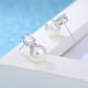thumbnail image 2 of Pendientes de perlas para mujer, pendientes de perlas blancas de plata de ley hipoalergénicos, 2 of 6