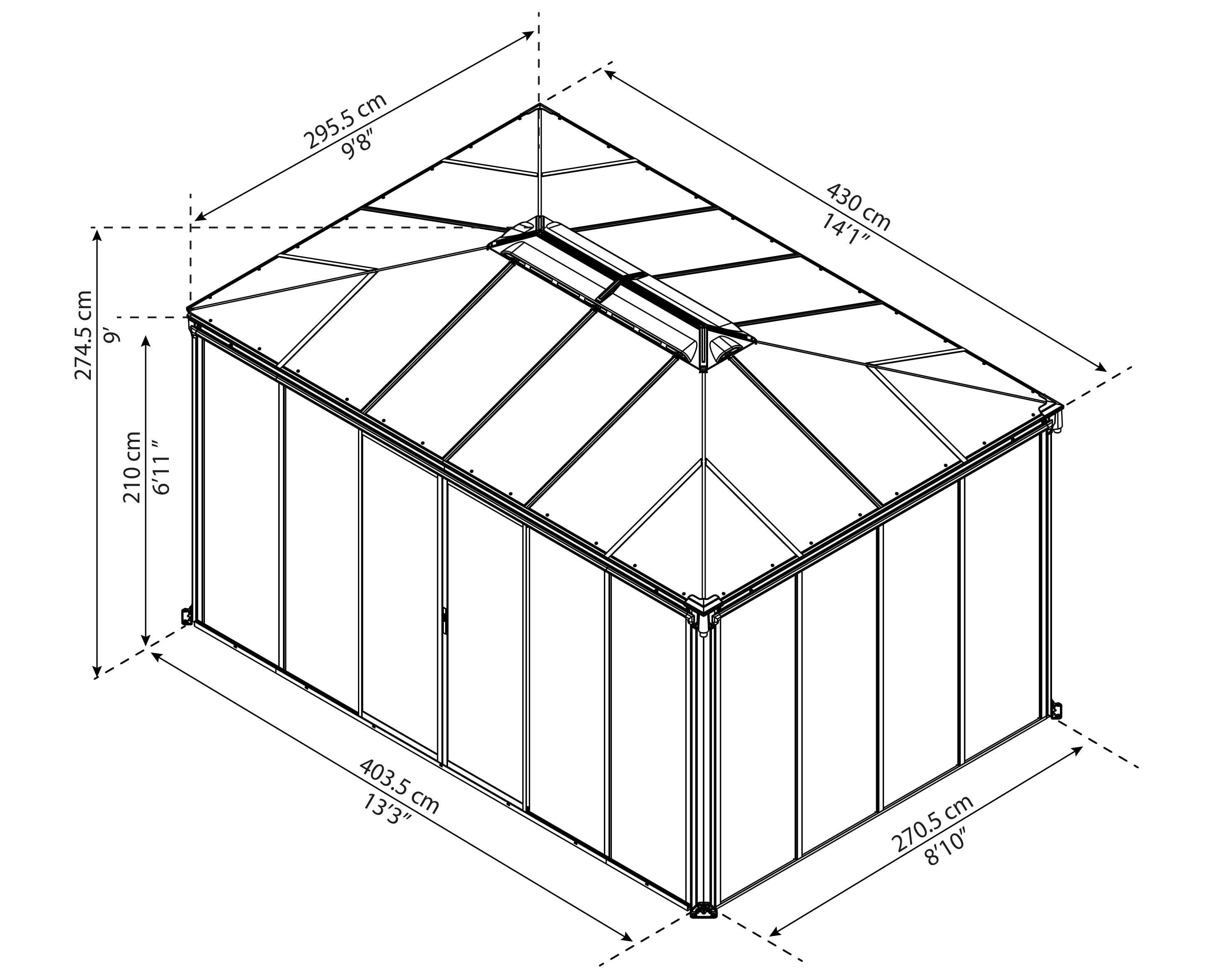 Palram - Canopia Ledro 10' x 14' Enclosed Gazebo - Gray/Clear