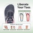 thumbnail image 3 of Treecher Wide Toe Box Shoes Women Arch Support Walking Shoes for Plantar Fasciitis Orthotic Tennis Sneakers Grayish Pink Size 8, 3 of 7