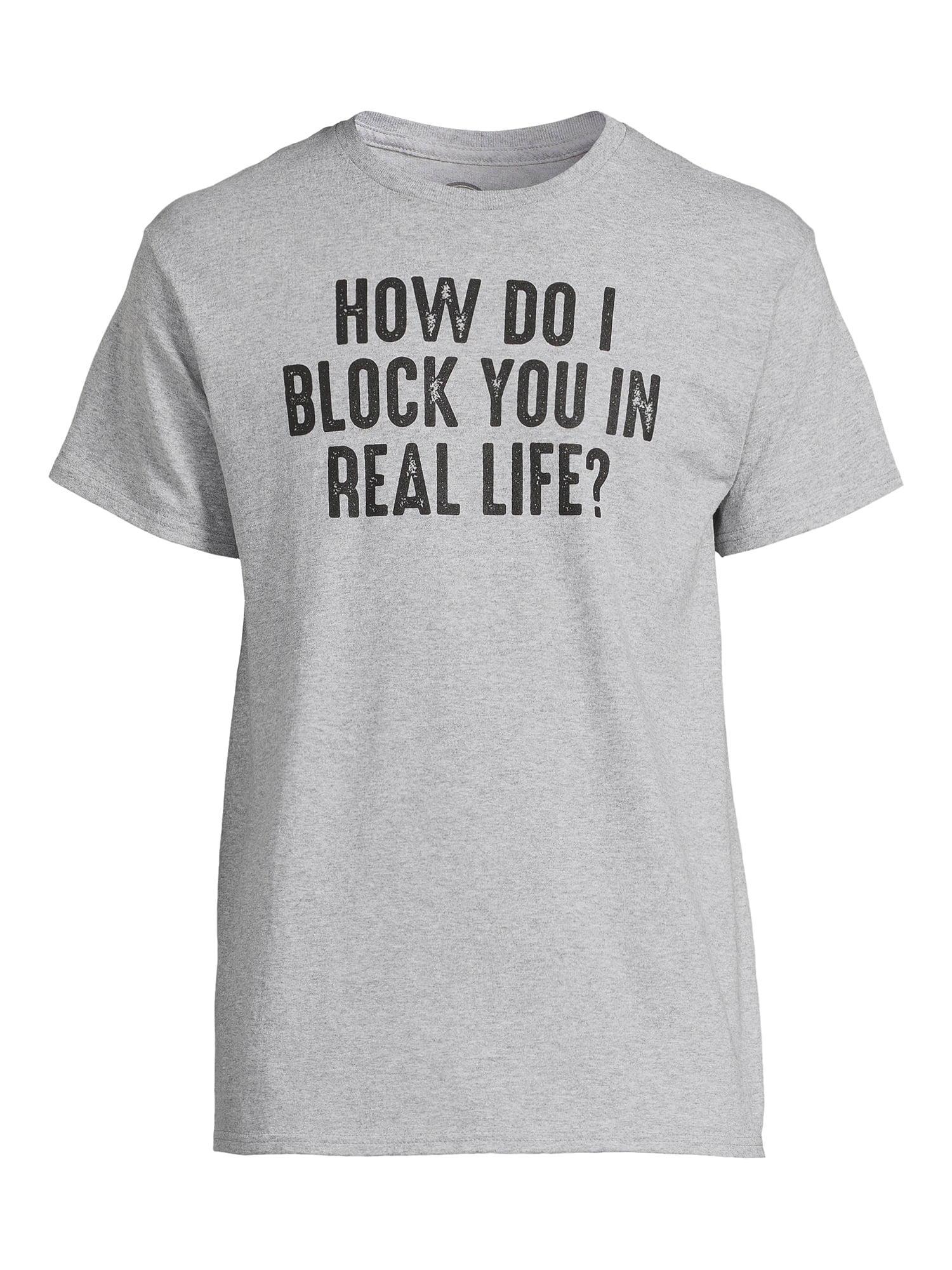 Humor Men's and Big Men's How Do I Block You In Real Life Graphic Tee with Short Sleeves, Sizes S-3XL