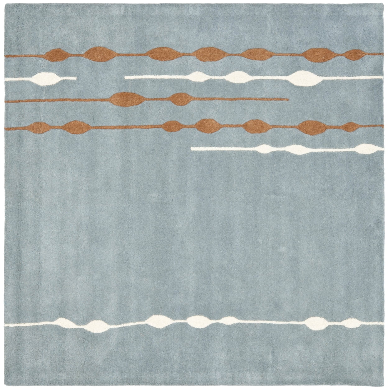 SAFAVIEH Soho Caleb Striped Wool Area Rug, Blue/Multi, 5' x 8'