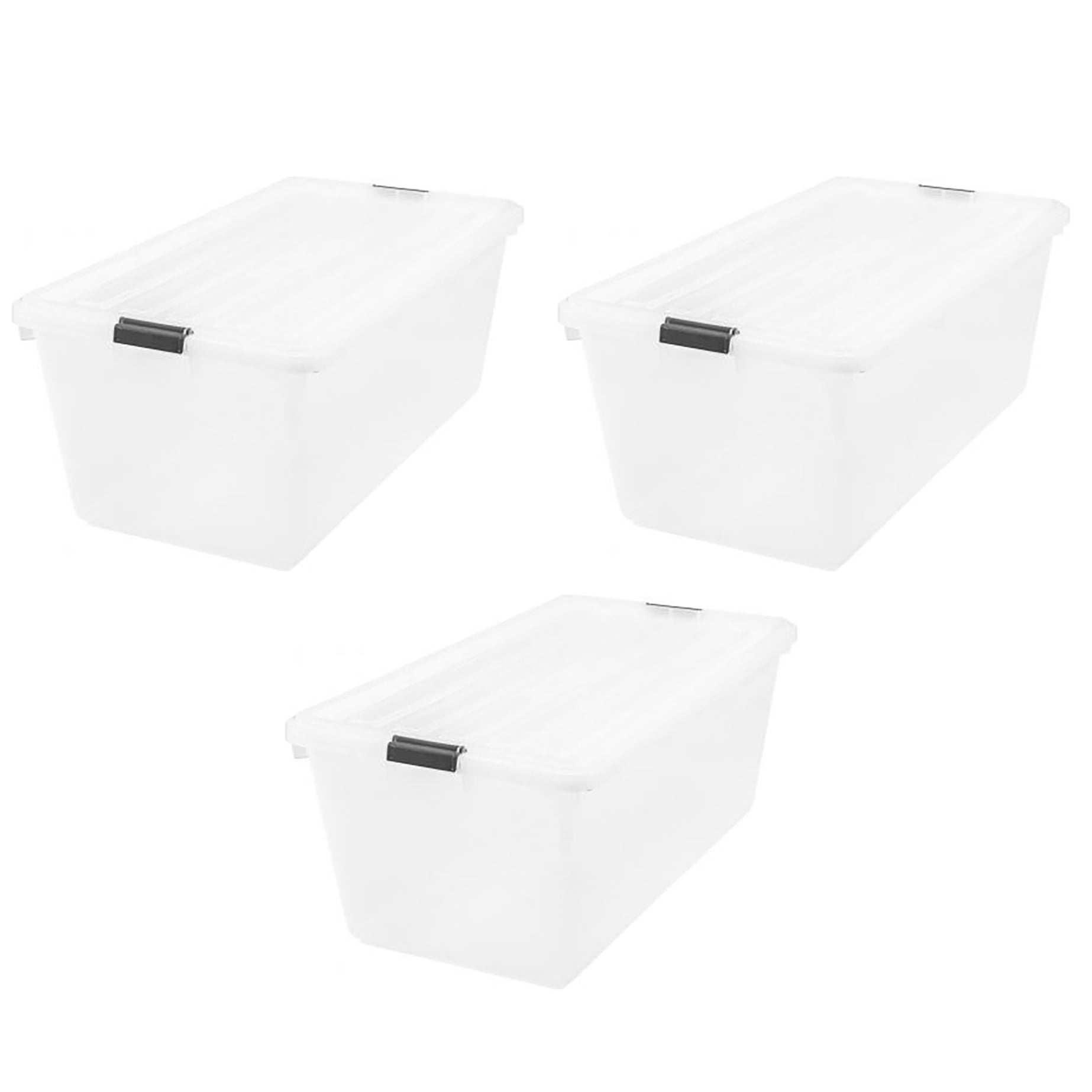 IRIS USA Adult Tote Container Plastic Large Storage Bin, Clear