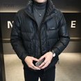 thumbnail image 5 of Chaqueta de plumón con cuello alto para hombre, chaquetas cortas con relleno de plumón de pato, chaquetas acolchadas ligeras de marca de invierno para hombre 2024, abrigo para hombre, 5 of 5