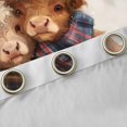 thumbnail image 4 of Feelyou Kawaii Brown Cow Curtains Pack of 2 (42x84 Each), Rustic Farmhouse Bull Curtains Blackout, Vintage Buffalo Scarf Bedroom Curtains, Blackout Curtains Home Decor, 4 of 6