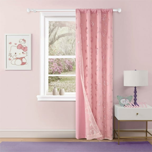 Hello Kitty 38" x 84" 2 Layer Blackout Curtain Panel