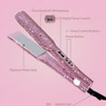 thumbnail image 2 of Hair Ceramic Flat Iron & Hair Straightener Iron for an Even 2 Inch Titanium Flat Iron Rhinestone Straightening Iron,Salon High Heat 480 °F,Instant Heat Up,Dual Voltage,Rose Pink, 2 of 7