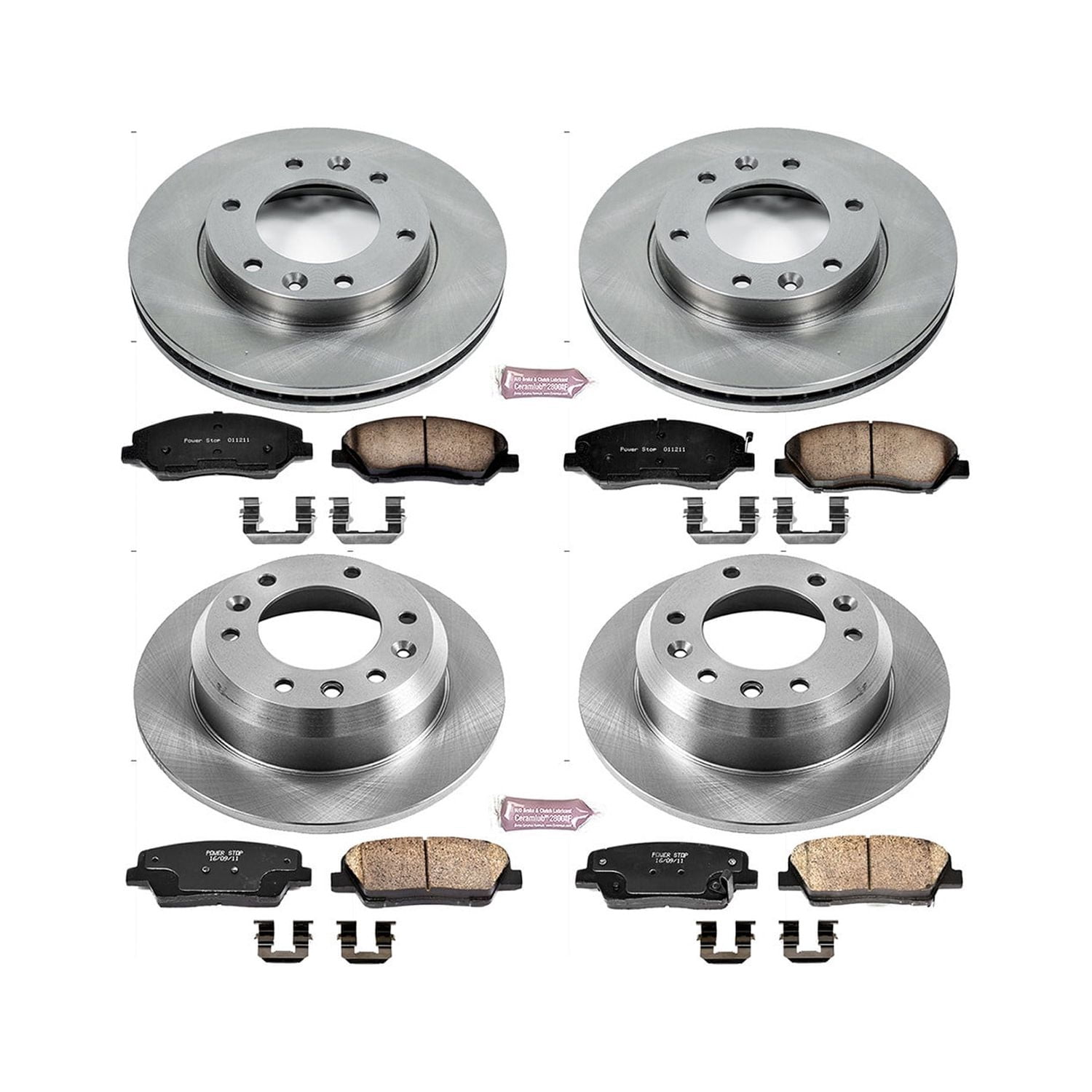 PowerStop Front and Rear Stock Replacement Brake Pad and Rotor Kit Fits: HYUNDAI KIA Select Models KOE5831