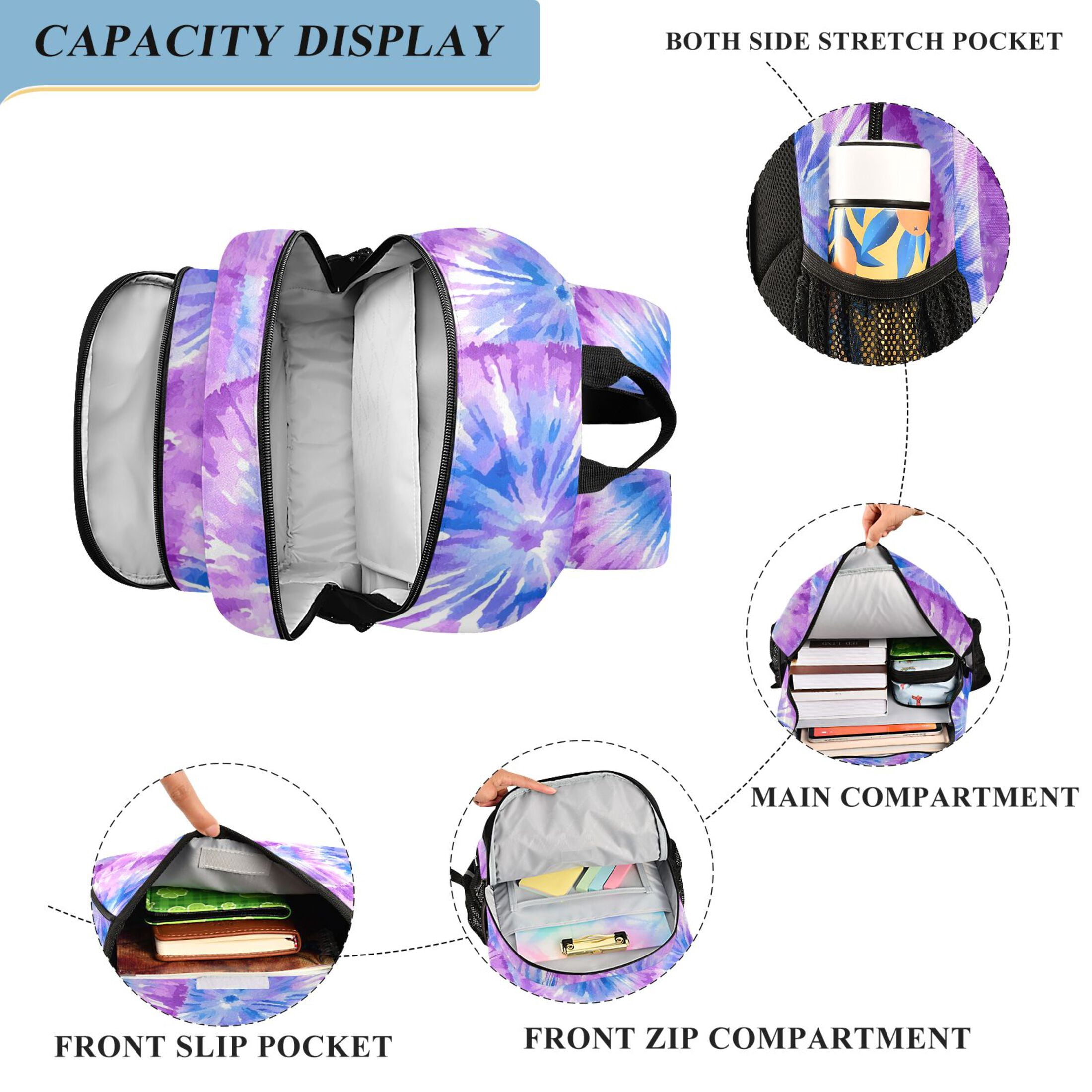ALAZA Tie-dye Purple-p2 Laptop Backpack Purse Travel Bag Casual School Bookbag Rucksack for Women Men