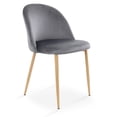 thumbnail image 1 of Silla de Comedor de Terciopelo con Patas de Acero Acabado Tipo Madera Estilo Moderno - Silla de Comedor Tapizada Minimalista con Relleno Suave Oxford, 1 of 5