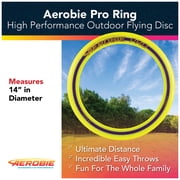 Aerobie Pro Ring Outdoor Flying Disc, Flying Ring for Kids Parties and Backyard Games, Teen Boys Gift Ideas, Kids Toys for Ages 5 & Up, Yellow, 14