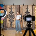 thumbnail image 4 of Wooden Plank Backdrop for Photography,Fabric Photo Background Backdrop,Rustic Farmhouse Brown Black Barn Door Photo Booth Background for Portrait Photoshoot Video Wedding Decoration Banner 8x6ft, 4 of 9