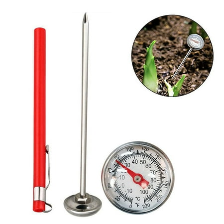 

ZIOKOK Stainless Steel Soil Thermometer 127mm Stem Display 0-100 Degrees Celsius Range