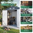 thumbnail image 6 of Clouddwell 8 x 6 FT Shed Outdoor Storage Shed with Double Hinged Large Door, Large Metal Shed with Lockable Door & Sloped Roof for Garden, Patio and Backyard, Brown, 6 of 7