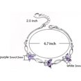 thumbnail image 5 of Pulseras de mariposa moradas de plata de ley S925 para mujeres, pulseras lindas y con dijes, regalo de joyería de aniversario para mujeres y niñas, 5 of 5
