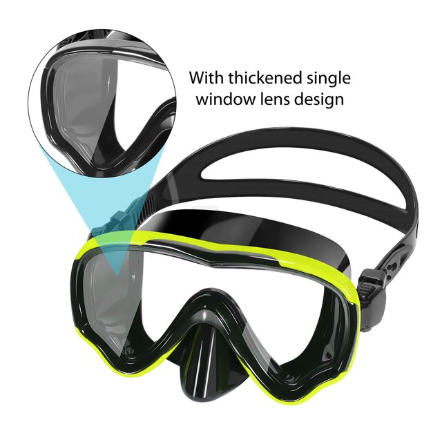 Gafas De Buceo Gafas de buceo completamente secas HD Gafas de natación antivaho ajustables (negro amarillo)