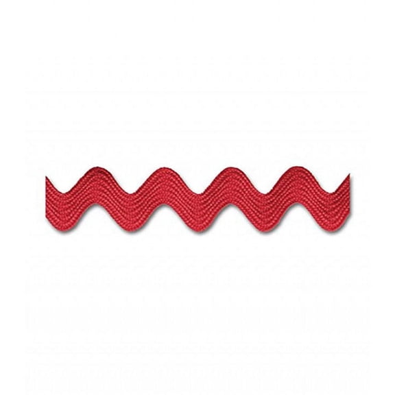 Red 1/2" (12mm) Ric Rac Trim – Polyester Zig Zag for Sewing, Crafts, Apparel & DIY Decorations - 24 Yards