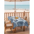 thumbnail image 2 of Outdoor Tablecloth with Umbrella Hole for Patio/Picnic/Party/Camping, Navy Blue Coastal Waterproof Table Cloth Rectangle Table Cover Washable, Vintage Starfish Shell Summer Tropical (54"x 80"), 2 of 9