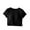 casual Black tops, variant on Women's Ribbed Slim Crop Tops Fashion Shirts Solid Color Round Neck Retro for Teens Girls Summer Pullover Short Sleeve Elegant Casual Drawstring Black M