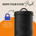 thumbnail image 2 of Amici Pet Retro Metal Storage Canister Treats Jar, 72 Fluid Ounces, Matte Black, 2 of 7