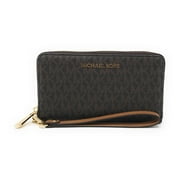 Michael Kors Jet Set Travel Large Flat Multifunction Phone Case Wristlet, Brown/Acorn