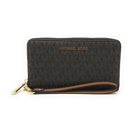 Michael Kors Jet Set Travel Large Flat Multifunction Phone Case Wristlet, Brown/Acorn
