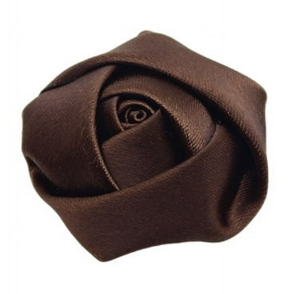 XmhyTop-A 20PCS Satin Ribbon Rose,Handmade Fabric Flowers for DIY Sewing Crafts Appliques Weddings Clothing Decor,Brown