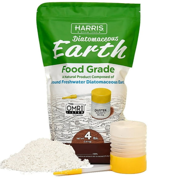 Harris Diatomaceous Earth Food Grade, 4lb with Powder Duster Included in The Bag BE42