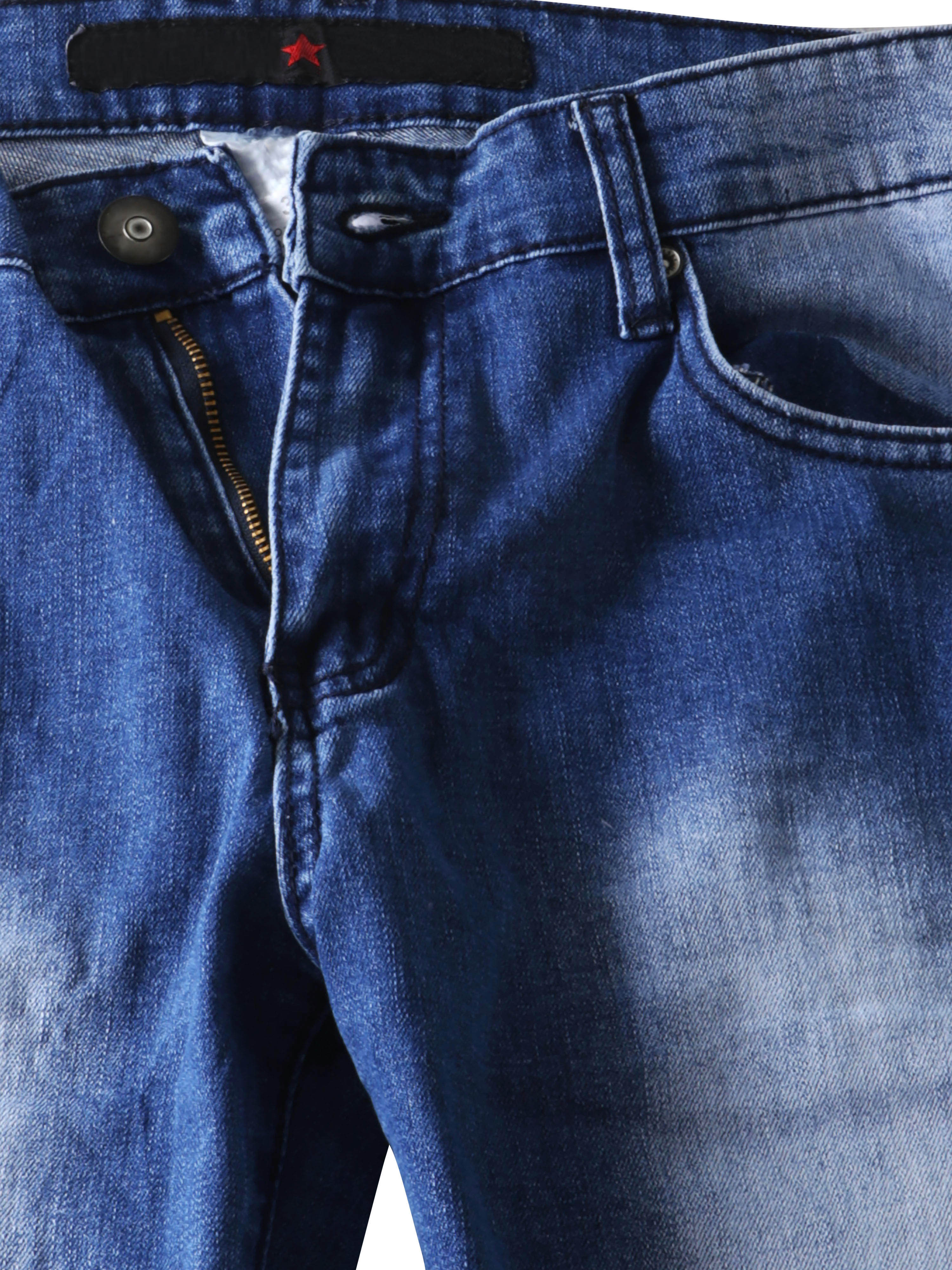 Ma Croix Mens Distressed Skinny Fit Denim Jeans with Zipper Pocket - image 3 of 6