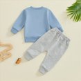 thumbnail image 6 of TOWED22 Baby Toddler Boy Girl Fall Winter Clothes Embroidery Pullover Pants Sets Infant Long Sleeve Sweatshirt Outfits Size:2-3Y,Color:Light Blue, 6 of 8
