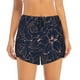thumbnail image 2 of Balery Copper-Gold Gloss Outline Flower Pantalones cortos deportivos para mujer con forro y dos bolsillos, elásticos, para entrenamiento, gimnasio, yoga-Large, 2 of 7