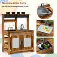 thumbnail image 4 of Costway Kids Mud Kitchen Set with Removable Sink Faucet Dual Stoves 4 Planting Pots, 4 of 10