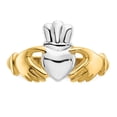 thumbnail image 5 of Real 14kt Polished and Rhodium Claddagh Ring Size: 6; for Adults and Teens; for Women and Men, 5 of 5