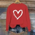thumbnail image 6 of Women's Valentine's Day Heart Graphic Sweatshirt - Plus Size Crewneck Long Sleeve Love-Themed Pullover, Cute Gnome & Heart Print Casual Tops for Date Night & Gifts, 6 of 6