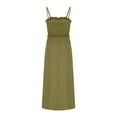 thumbnail image 6 of Stamzod Summer Dresses for Women 2025 Fashion Solid Color Summer Sleeveless Spaghetti Strap Slip Dress Casual Loose Ruffle Midi Dresses for Women on Clearance Green S, 6 of 7