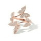 thumbnail image 2 of Ajustable Joyería para Mujeres Anillos Abiertos Ajustable Boda y Accesorios Chicas Volando Mariposas Anillo de Plata Anillo de Cristal, 2 of 3