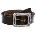 thumbnail image 2 of 1 3/4" Snap on Cowboy Curved Bone Vintage Cowhide Thick Leather Casual Jean Belt, 2 of 3