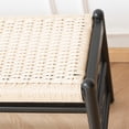 thumbnail image 6 of Entryway Bench, Solid Oak Wood Shoe Rack Bench, 3-Tier Shoe Bench with Woven Seat, Mid Century Shoe Storage Bench for Hallway, Bedroom, 46" Black, 6 of 6