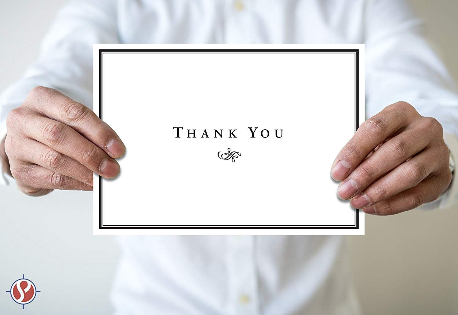 Thank You Cards and Envelopes – Elegant Fold Over Greetings for Small Business, Weddings, Bridal, Baby Shower, Graduation | 4¼ x 5½" When Folded (A2 Size) | Bulk Set of 25