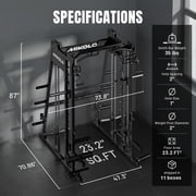 Mikolo M11 Smith Machine with Weight Bench, 450LBS Dumbbell Set with Racks, 2200lbs Squat Rack with LAT-Pull Down System & Cable Crossover Machine