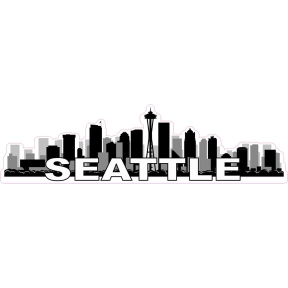 10in x 2.75in Seattle Skyline Sticker