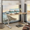thumbnail image 6 of CQAOE Electric Height Adjustable Standing Desk 55 x 24 Inch | Sit-Stand Home Office Desk with Memory Preset, Sturdy T-Shaped Frame, Spacious Workstation for Computer & Study – Light Wood, 6 of 8
