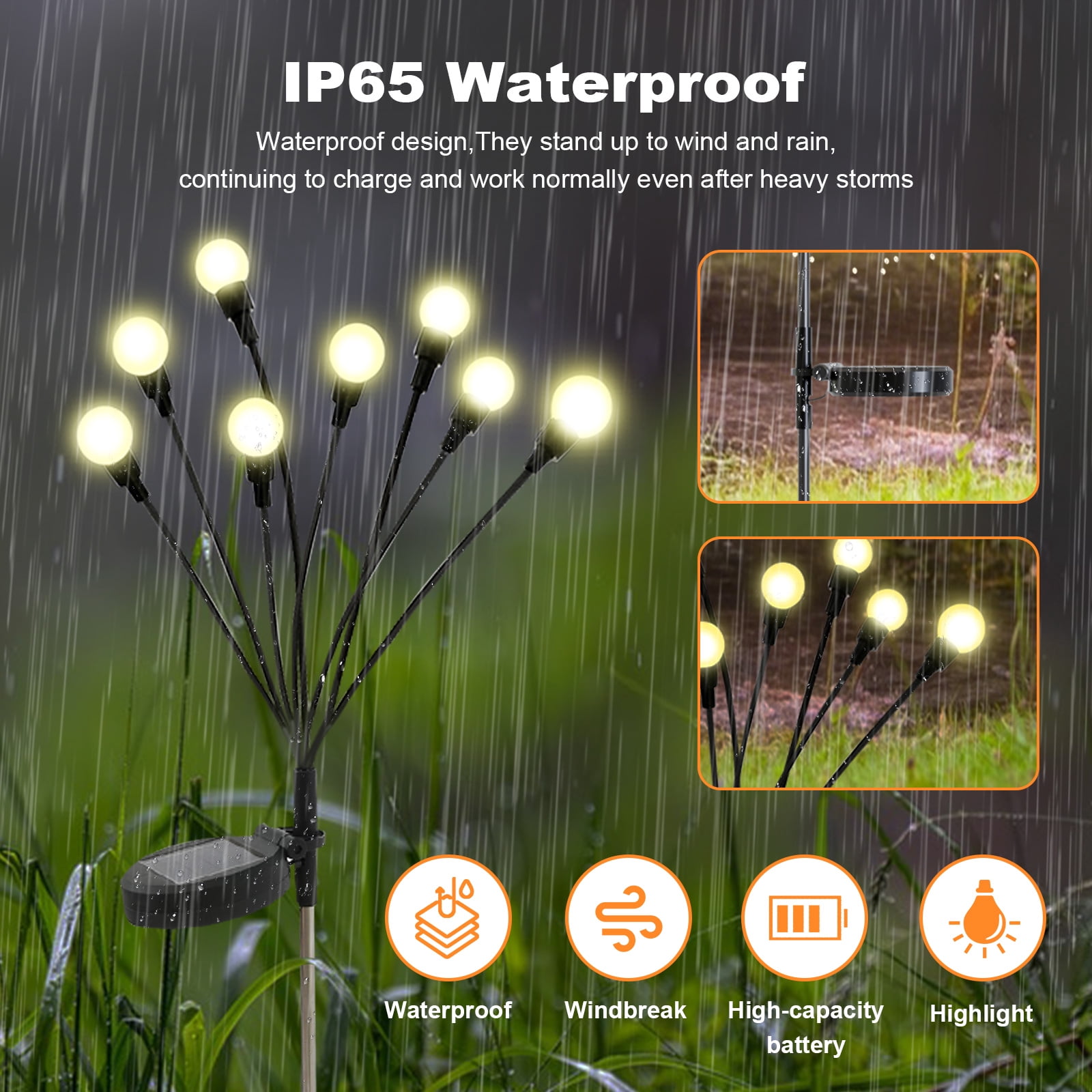 TopZoo Solar Garden Lights Outdoor Decorative, 12 Pack Swaying Firefly Lights, Garden Stake Lights for Pathway, Outside Yard, Patio, Party, Planter, Christmas Decoration, 96 LED Waterproof Warm White