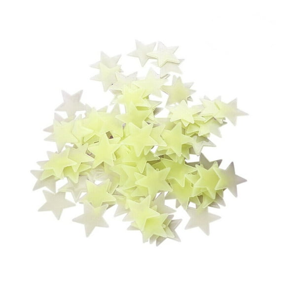 100 pegatinas de pared fluorescentes 3D con estrellas que brillan en la oscuridad, para dormitorio infantil, decoración del hogar (verde)