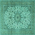 thumbnail image 1 of Ahgly Company Indoor Square Persian Turquoise Blue Traditional Area Rugs, 7' Square, 1 of 4
