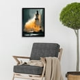 thumbnail image 2 of Lighthouse Storm French Coastline Lightning Hurricane Art Print Framed Poster Wall Decor 12x16 inch, 2 of 5