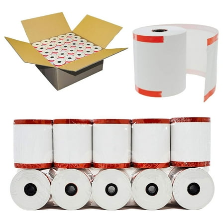 Clover PoS 3-1/8" x 230' (50 GSM) Thermal Receipt Paper - 100 New Rolls from